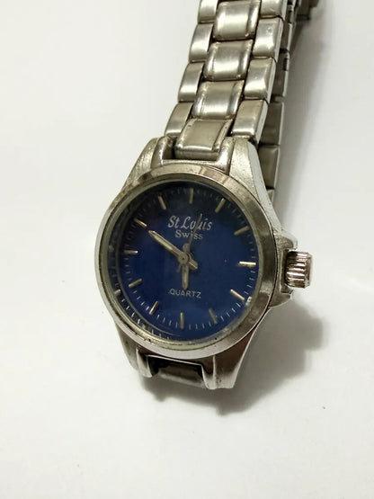 Relógio Antigo St. Louis Swiss Quartz Prata