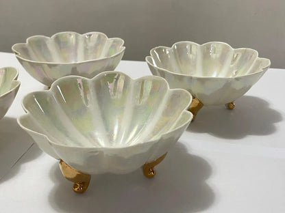 Antigo Conjunto Para Sobremesa Anos 40 Em Porcelana Nacarada