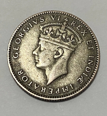 Moeda Antiga De Prata Africa Oriental 1942 H 50 Cents Leão