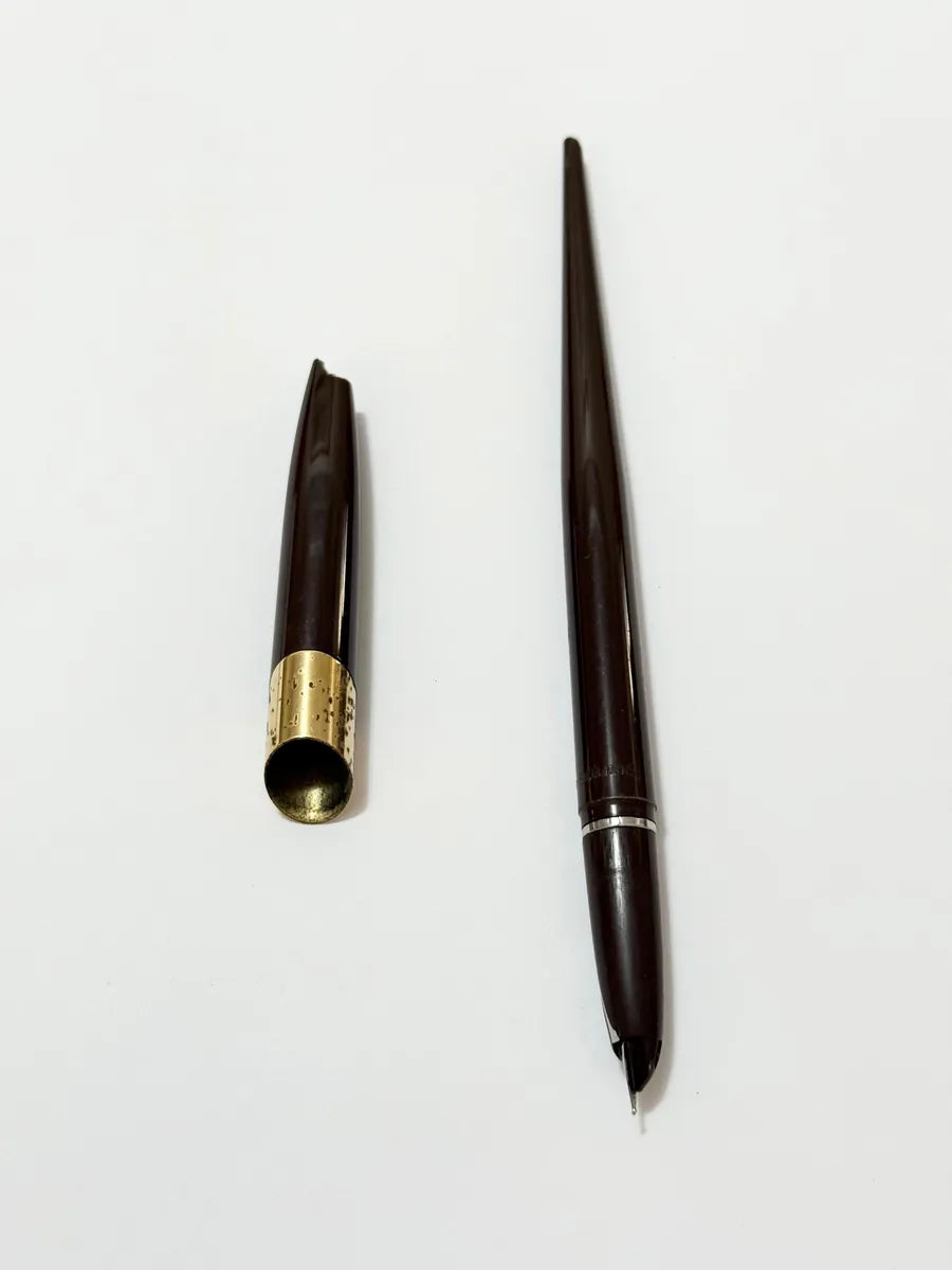 Caneta Antiga Sheaffer Made In Usa Marrom Marrom