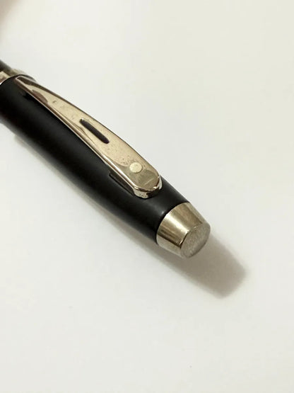 Caneta Antiga Sheaffer Preta Clássica Original Prata