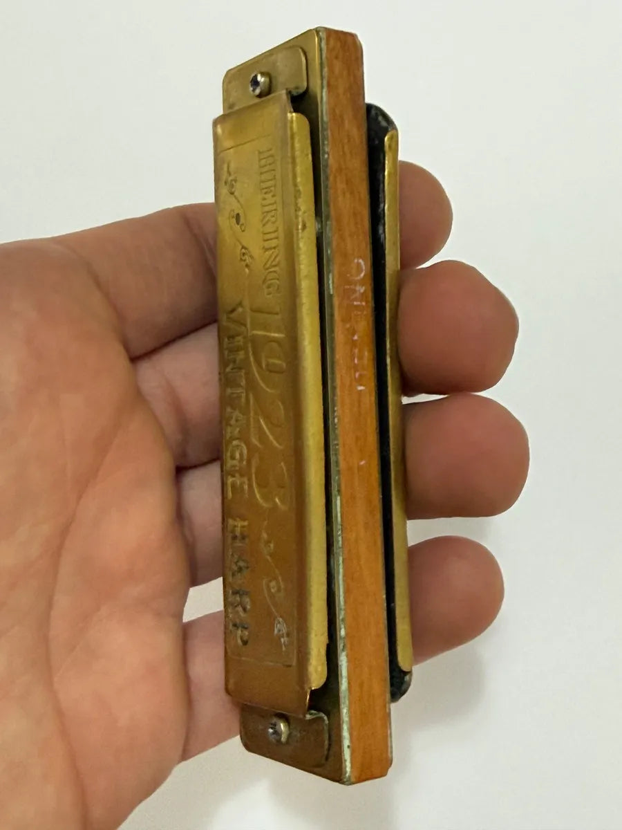 Gaita Antiga Hering 1923 Vintage Harp Com Estojo Original