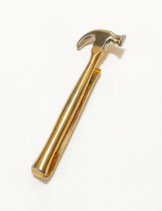 Prendedor De Gravata Swank Antigo Martelo Dourado Anos 60 Dourado