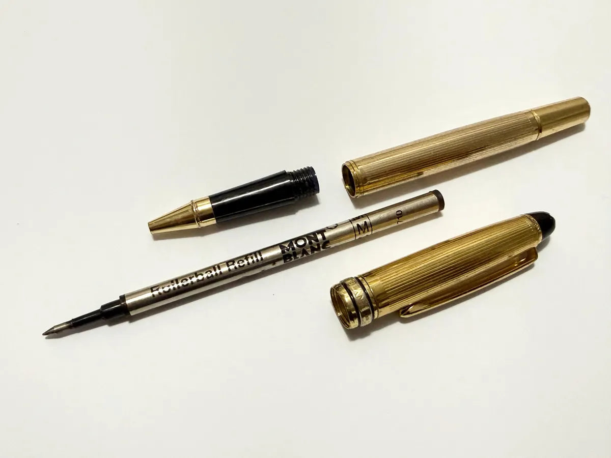 Caneta Antiga Montblanc Meisterstuck Dourada Rollerball