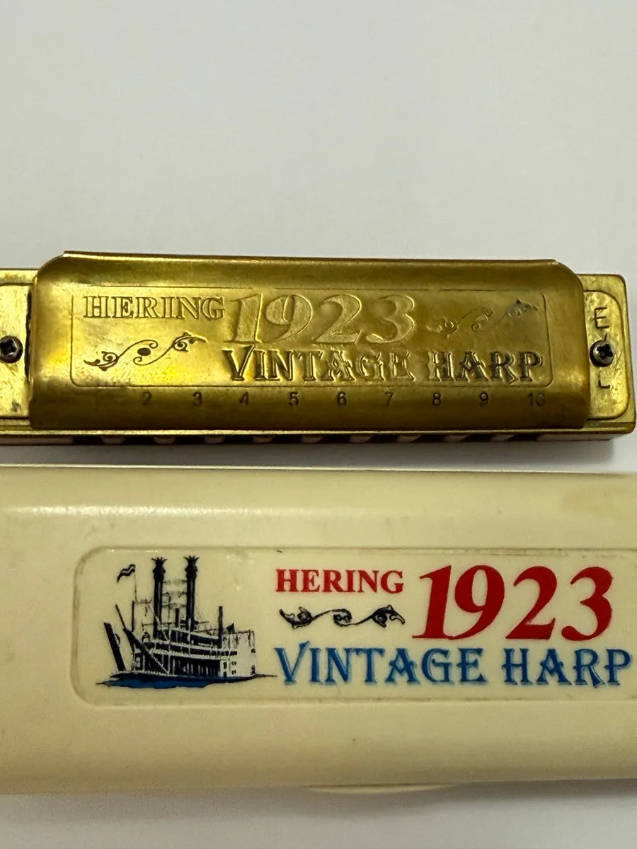 Gaita Antiga Hering 1923 Vintage Harp Com Estojo Original