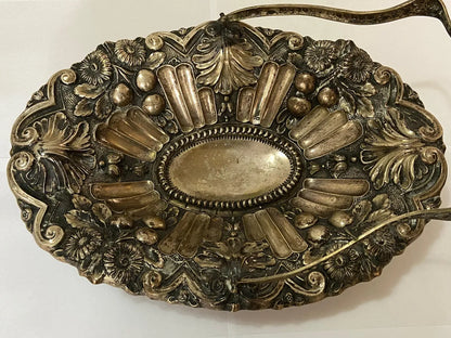 Antiga Cesta Em Prata Portuguesa Contrastada Águia 756g