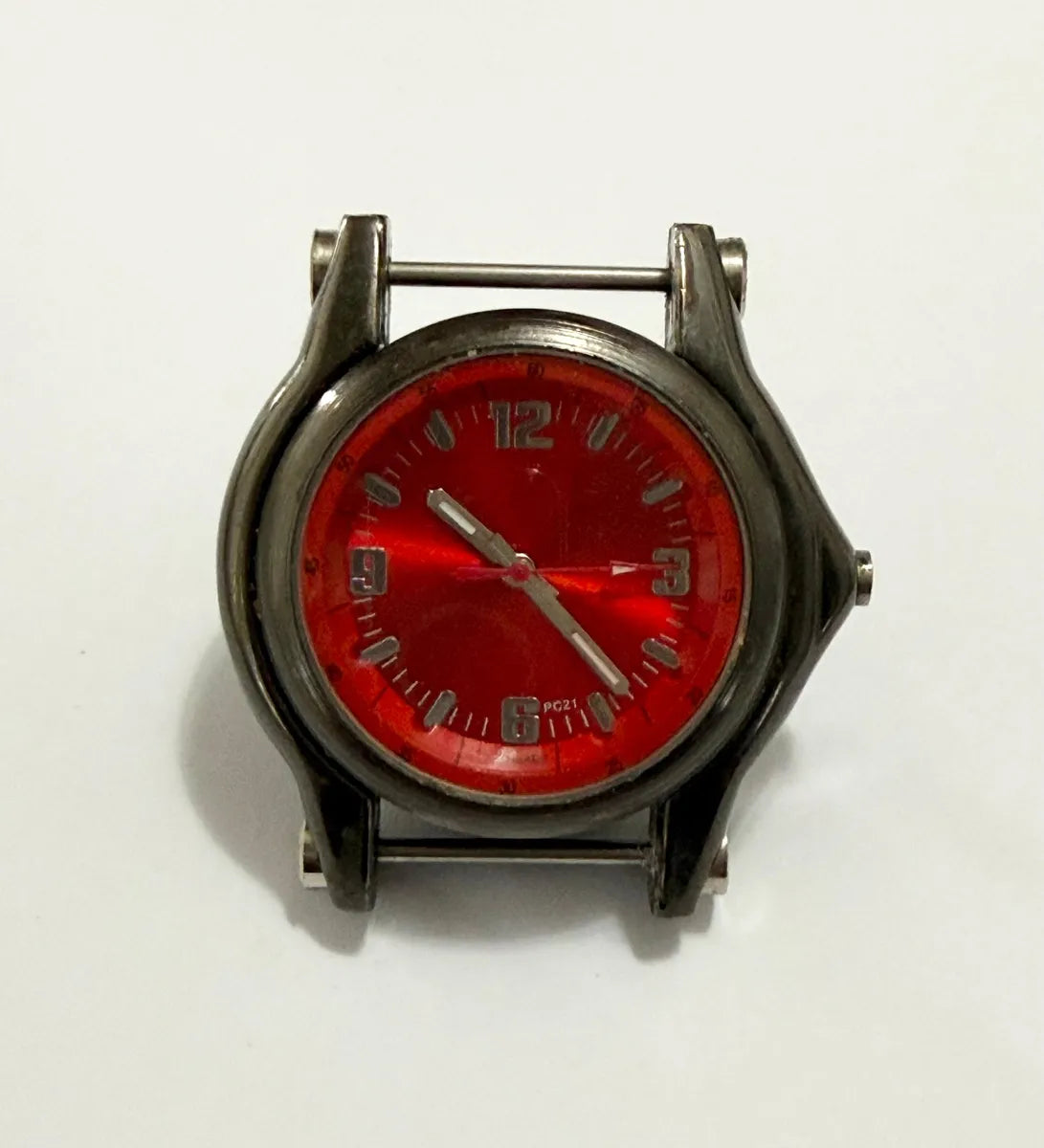 Relógio Suíço Antigo Swiss Made - Mostrador Vermelho