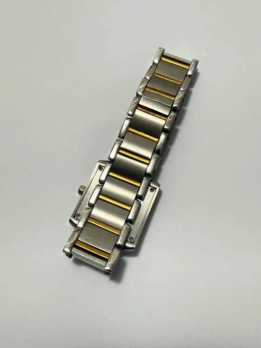 Relógio Antigo Cartier Tank Aço Dourado Quartzo