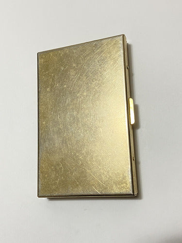 Porta Cartao Antigo Em Metal Dourado