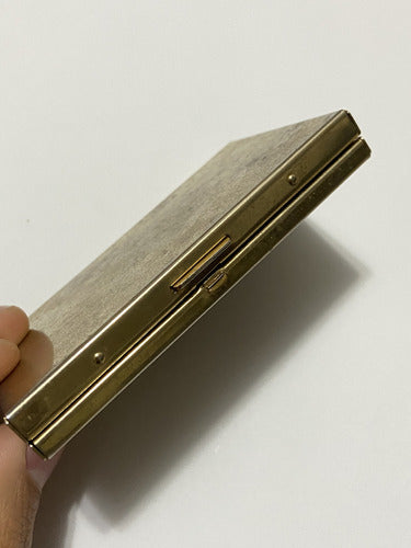 Porta Cartao Antigo Em Metal Dourado