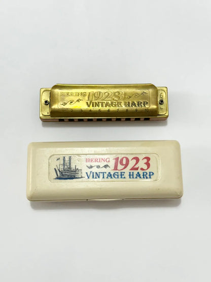 Gaita Antiga Hering 1923 Vintage Harp Com Estojo Original