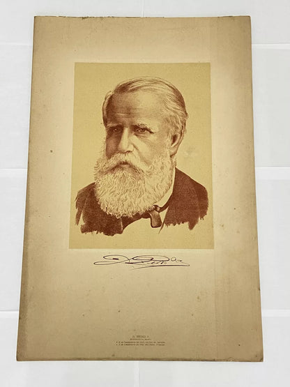 Gravura Antiga De Dom Pedro Ii Com Assinatura