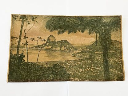 Gravura Antiga Pão De Açucar - Rio De Janeiro 28x16,5cm