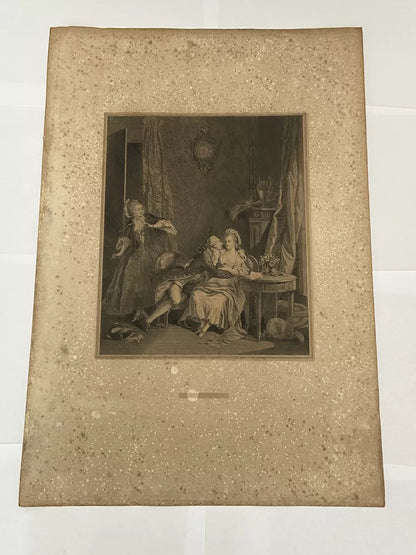 Gravura Antiga Romântica Sec. Xviii/xix Aristocracia França