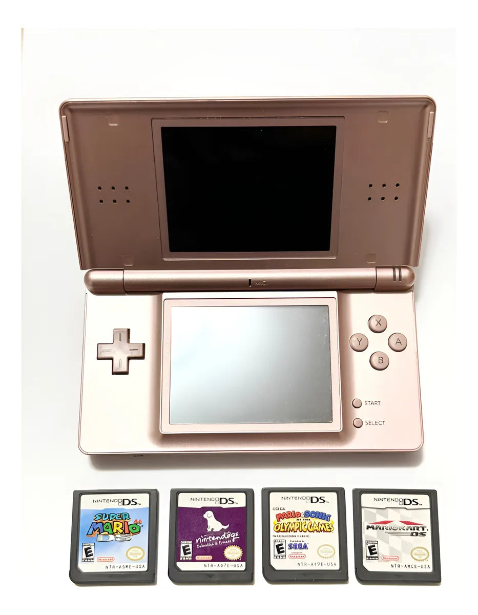 Nintendo Ds Lite Rosa + 4 Jogos Originais Super Mario Kart e outros