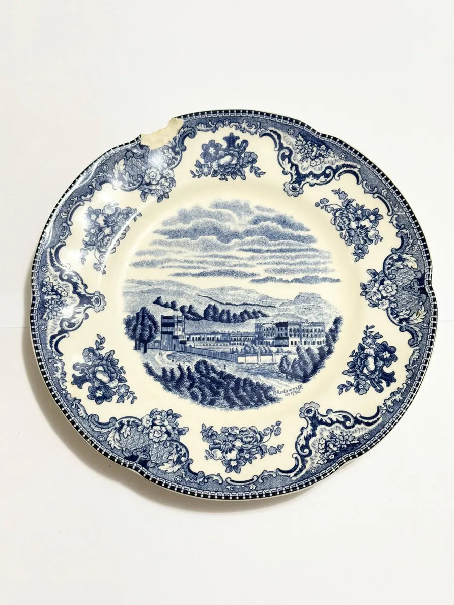 Prato Antigo Johnson Bros Chatsworth Azul Cerâmica Inglesa - Azul E Branco