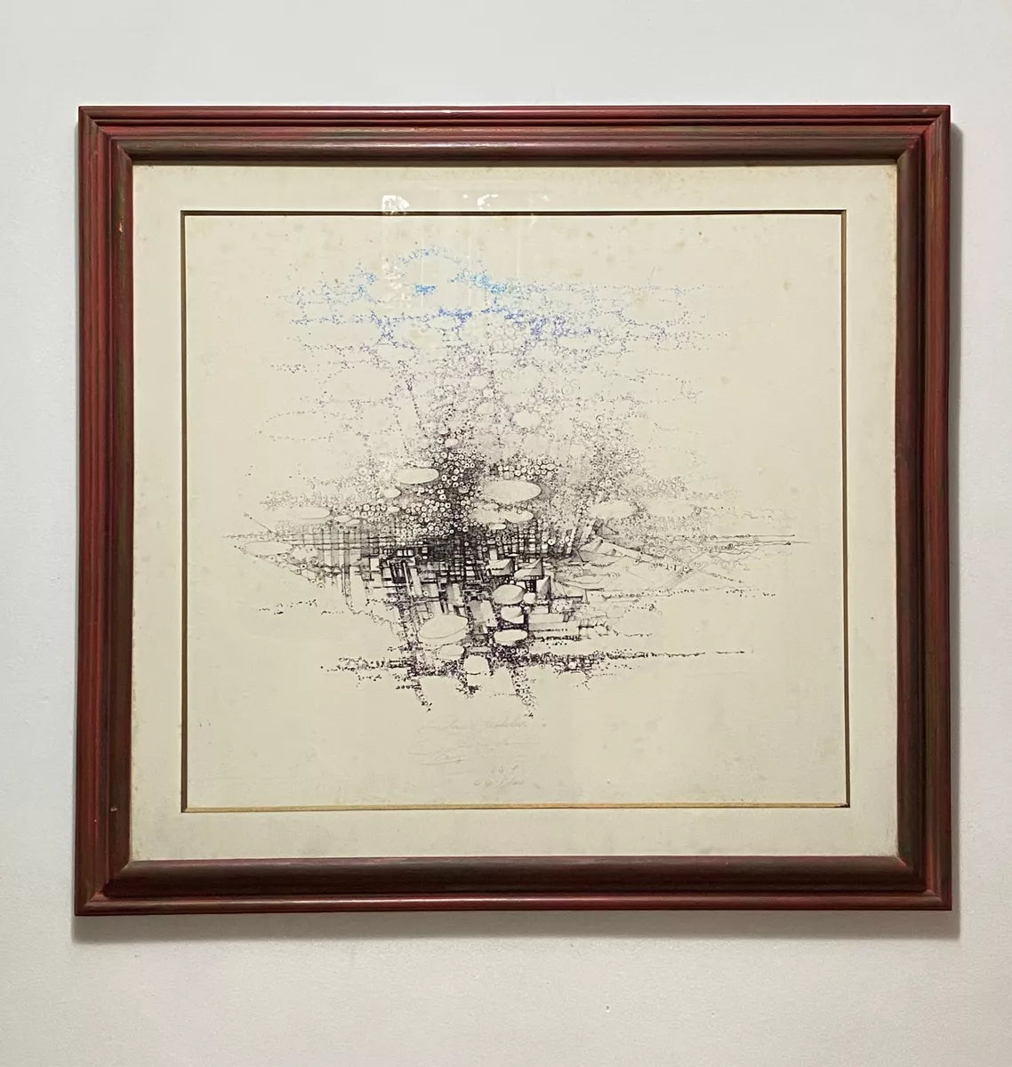 Quadro Gravura Abstrata Numerada Assinada Claude Loriou Única Marrom