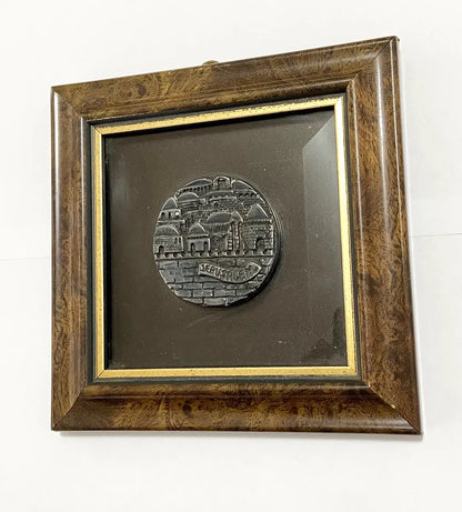 Quadro Jerusalém Em Prata 925 - Zadok Arts Israel Prateado Marrom