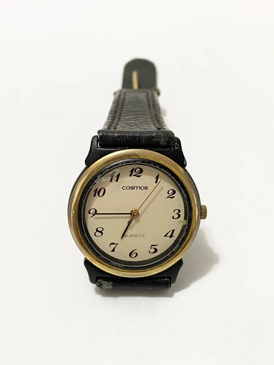 Relógio Antigo Cosmos Quartz Pzfm-629 Dourado