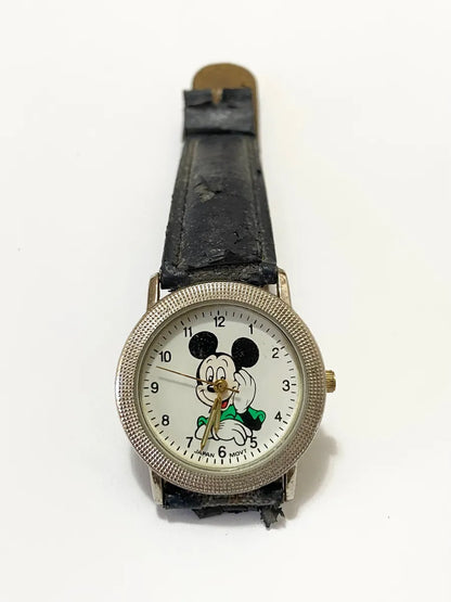 Relógio Antigo Disney Mickey Mouse No.m110 Japan Movt Water Prateado