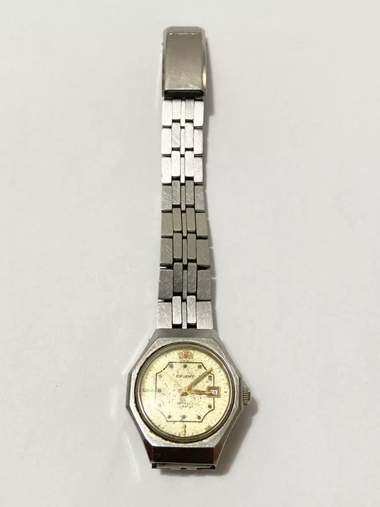 Relógio Antigo Orient Automatic 21 Jewels Au4976 Octogonal Prateado