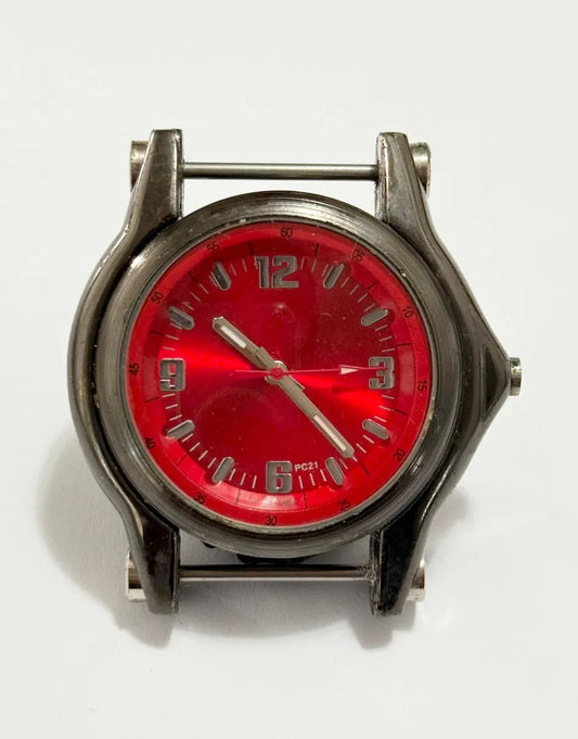 Relógio Suíço Antigo Swiss Made - Mostrador Vermelho