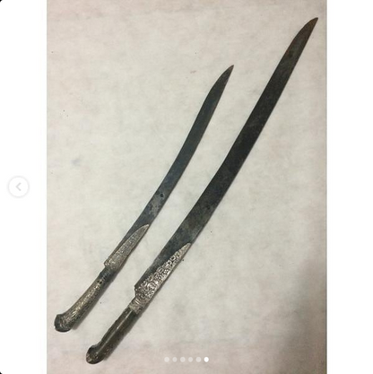 Espadas antigas de prata Imperio Otomano Yatagan