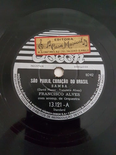 Disco Antigo 78 Rpm Francisco Alves - São Paulo