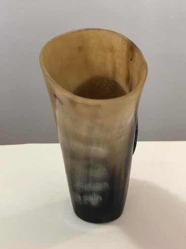 Copo Chifre De Boi Com Desenho Peão Cowboy Antigo