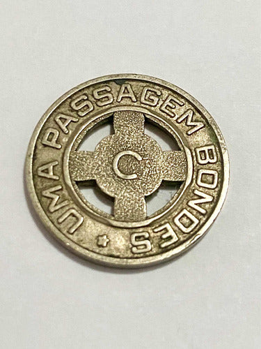 Antiga Ficha Passagem De Bonde Cia Carris Porto Alegrense