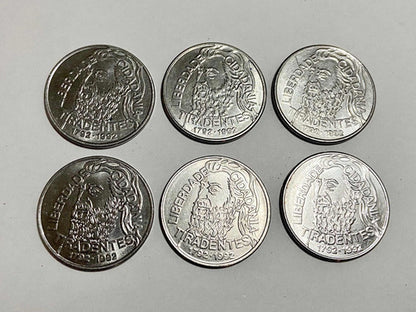 Lote Moedas Antigas Brasil 5000 Cruzeiros Tiradentes