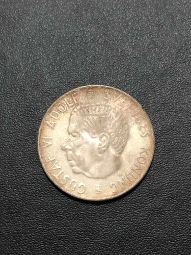 Moeda Antiga Prata 1954 Suécia 1 Krona