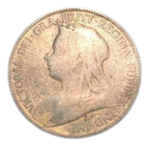 Antiga Moeda De Bronze 1899 Grã Bretanha 1/2 Penny