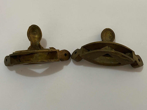 Antigas Peças Fixadoras Cantoneira Decorativas Em Bronze -l1
