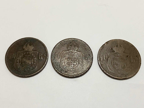 Antigas Moedas 40 Réis - 73 / 74 / 77