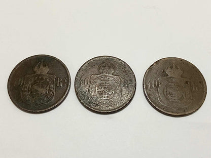 Antigas Moedas 40 Réis - 73 / 74 / 77