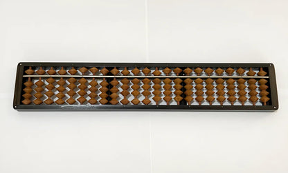 Ábaco Japonês Antigo Patenteado No 886859 / 3420 com contas losangulares em madeira escura.