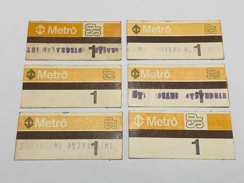 Coleção Bilhetes Antigos Metro Sp