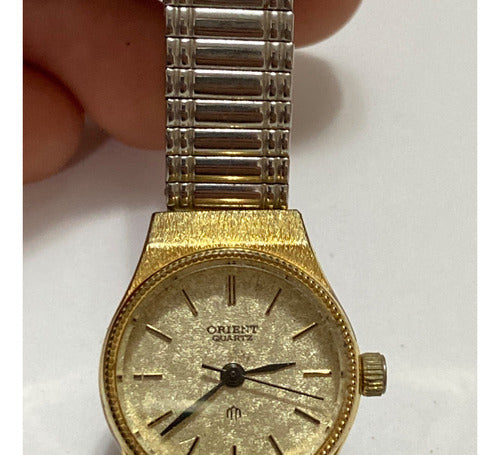 Relógio Antigo Orient Quartz Japan Dourado