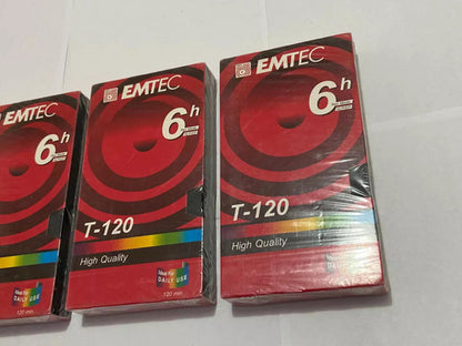 Antigas Fitas Vhs Lacradas Virgem Emtec T-120 6h Lote 3
