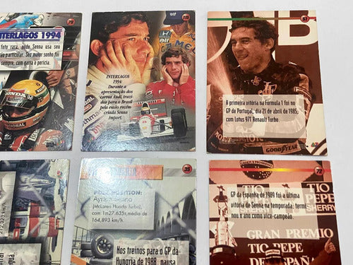 Coleção Antiga Cartões Ayrton Senna Com Assinatura Dourada