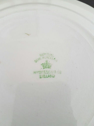Prato Antigo De Porcelana Inglesa Com Pintura Flores Myott S