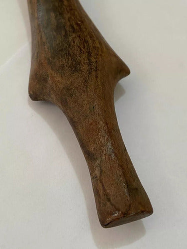 Antigo Cajado Bengala Arte Indígena Madeira Nobre