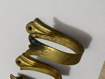 Suportes Antigos De Bronze Para Cortina - 9cm Lote 3