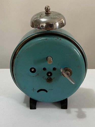 Relogio Despertador Antigo Kienzle Verde E Prata