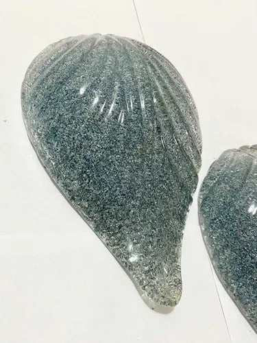 Pétalas De Cúpula Murano Azul Lustre (par) Antiga