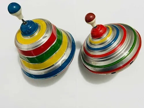 Antigo Pião De Lata - 2 Uni