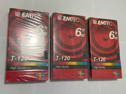 Antigas Fitas Vhs Lacradas Virgem Emtec T-120 6h Lote 3