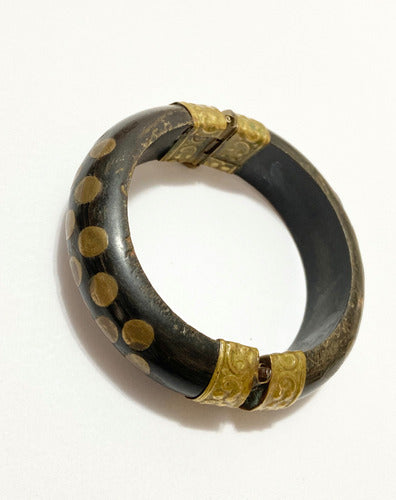 Pulseira Bracelete Antigo Indiano Com Detalhes Dourado