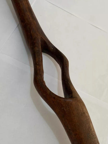 Antigo Cajado Bengala Arte Indígena Madeira Nobre